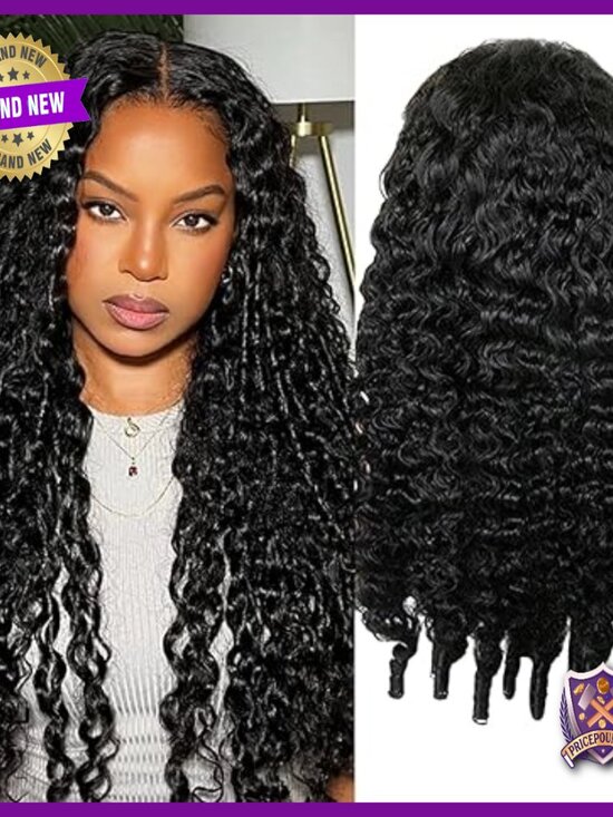 13x6 Lace Front Human Hair Wig 280 Density Deep Curly 26 Inch
